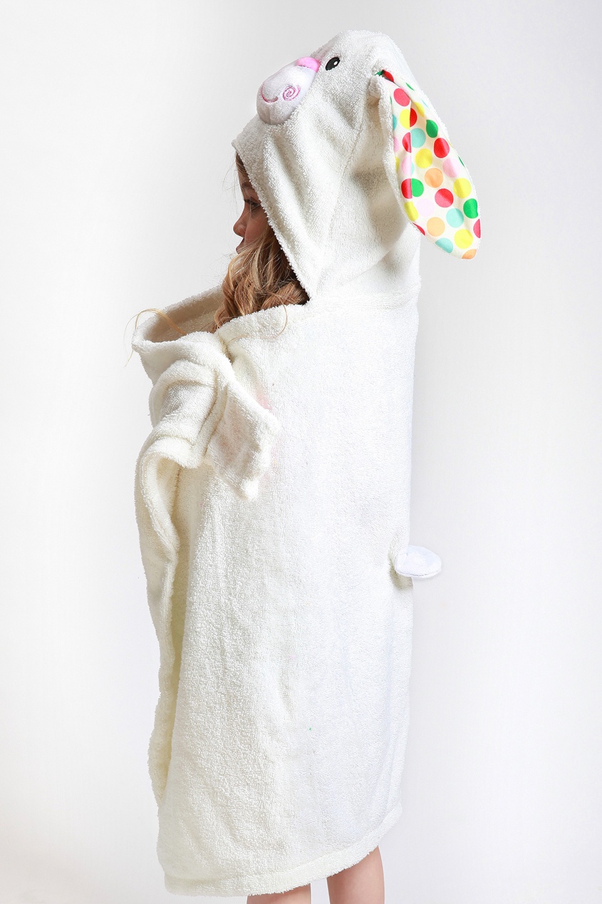 фото Белое полотенце с капюшоном zoocchini
