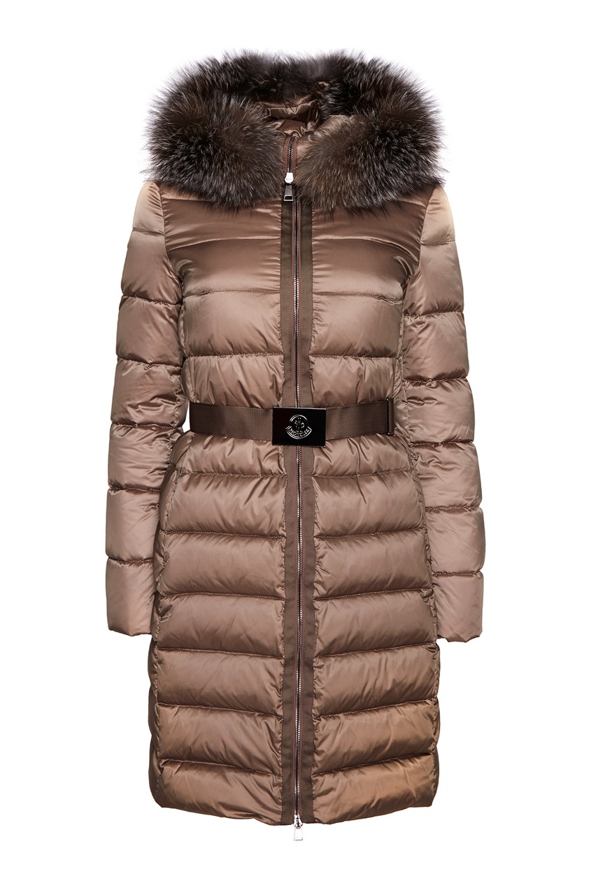 фото Бежевый пуховик с мехом tinuviel moncler