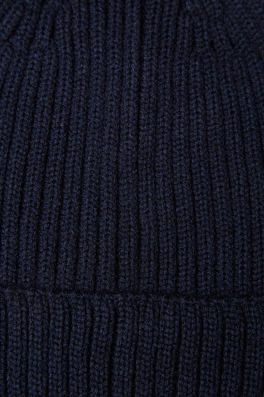 фото Темно-синяя шапка с отворотом blank.moscow