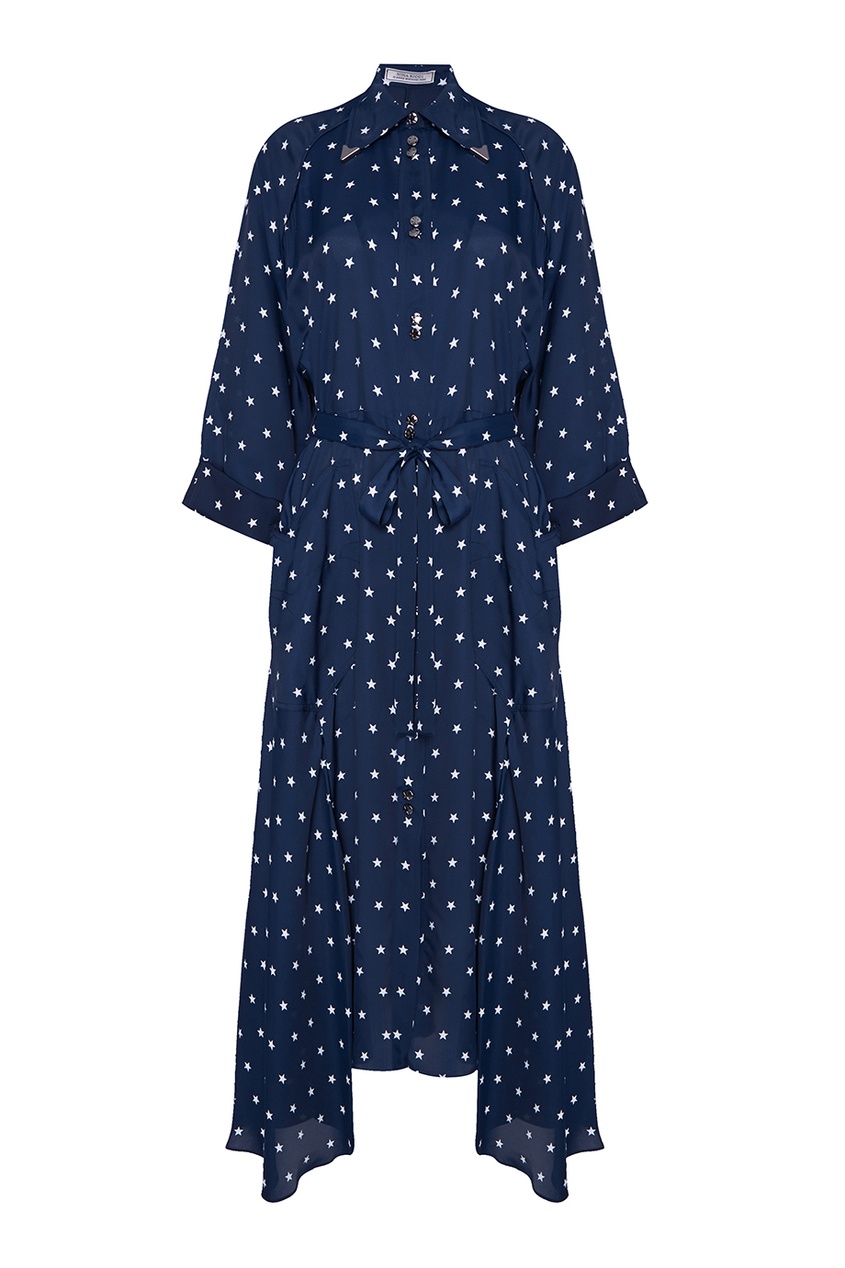 фото Синее платье-рубашка со звездами nina ricci