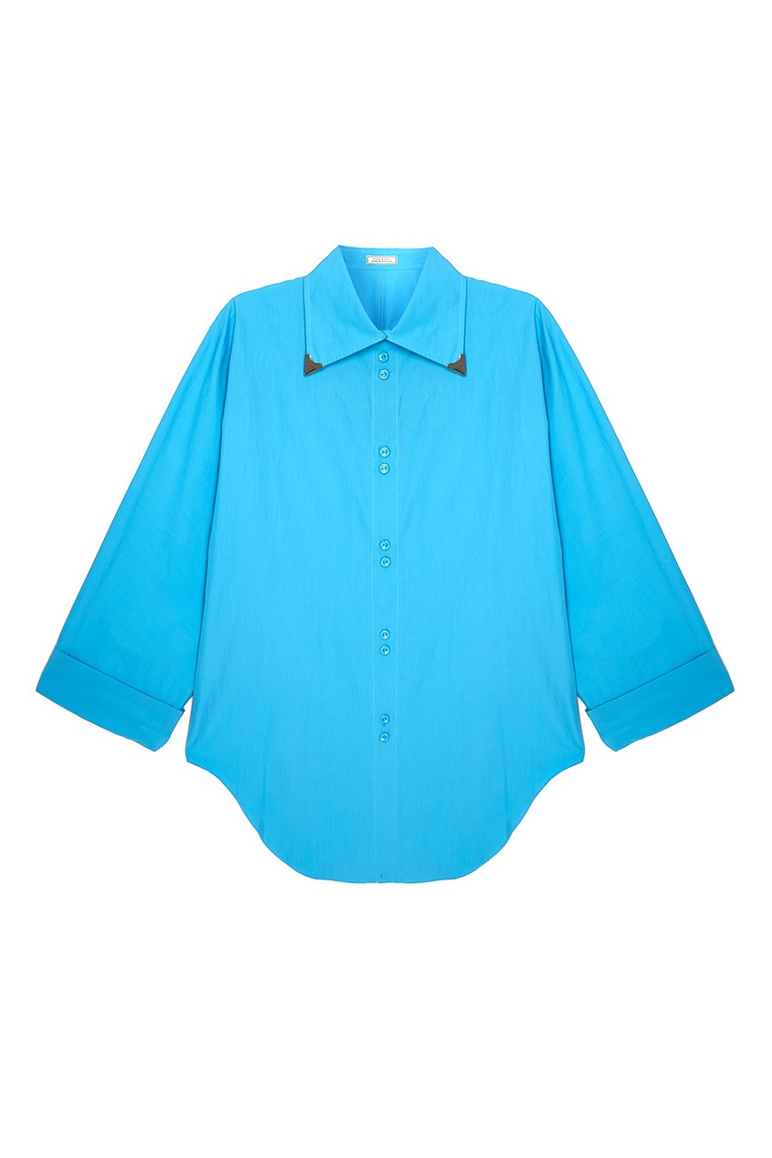 фото Голубая рубашка из хлопка nina ricci