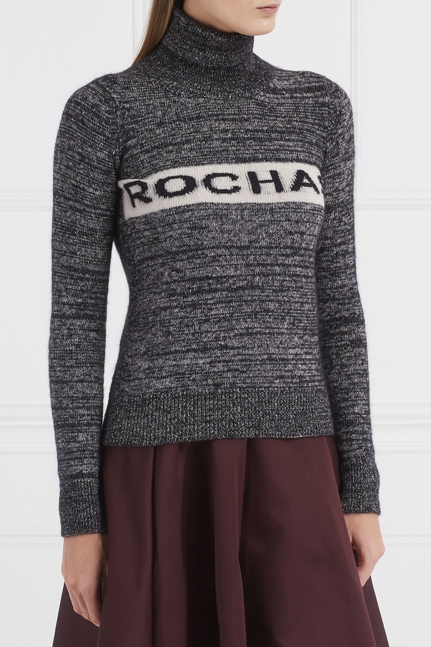 фото Шерстяной свитер с логотипом rochas