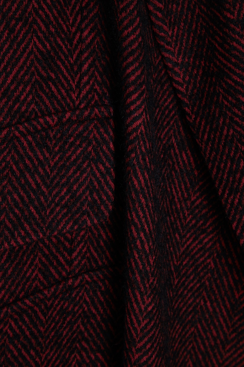 фото Бордовое пальто из хлопка и шерсти ann demeulemeester