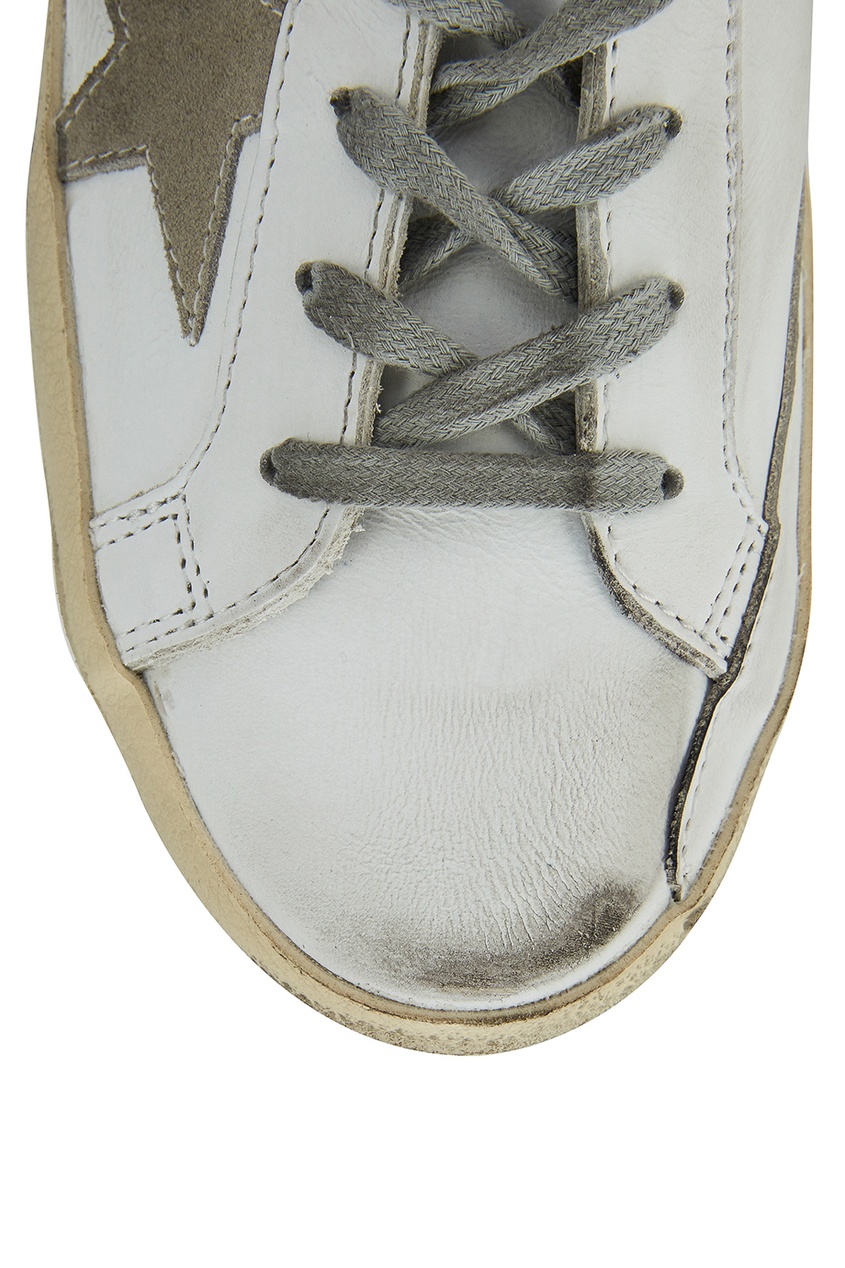 фото Кожаные кеды с кристаллами superstar golden goose deluxe brand