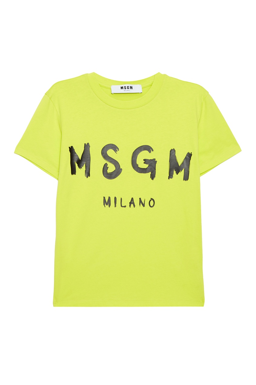 фото Хлопковая футболка с логотипом msgm