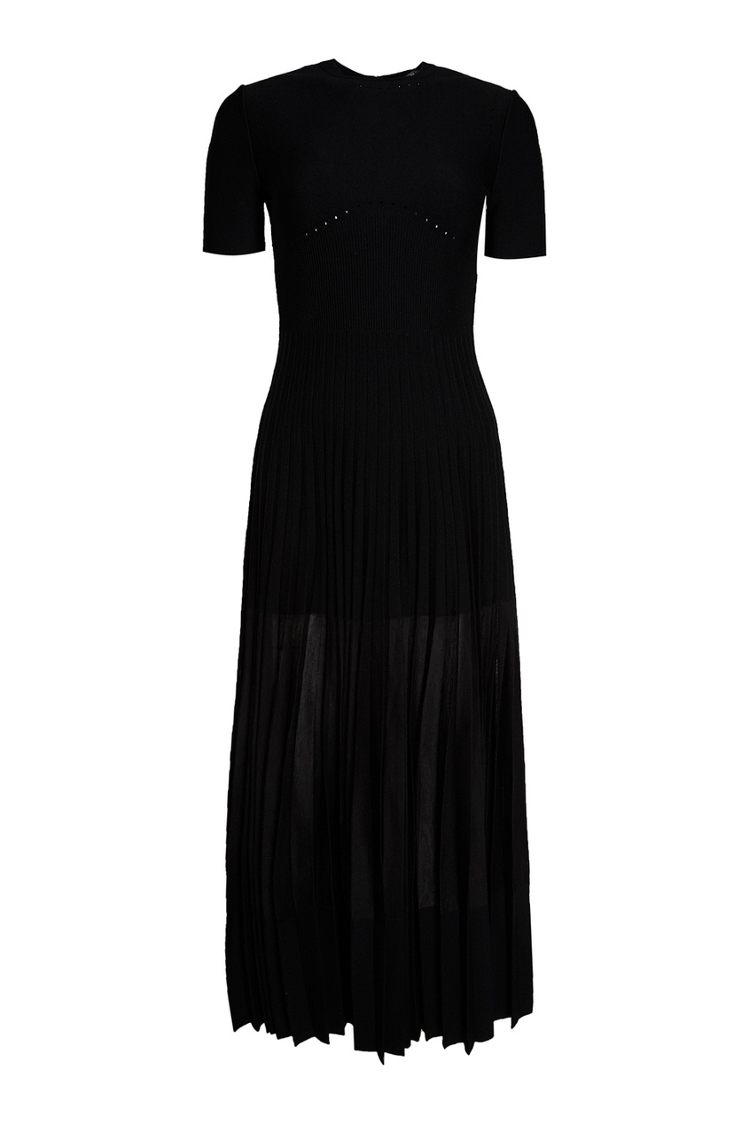 фото Шерстяное платье с плиссировкой alexander mcqueen