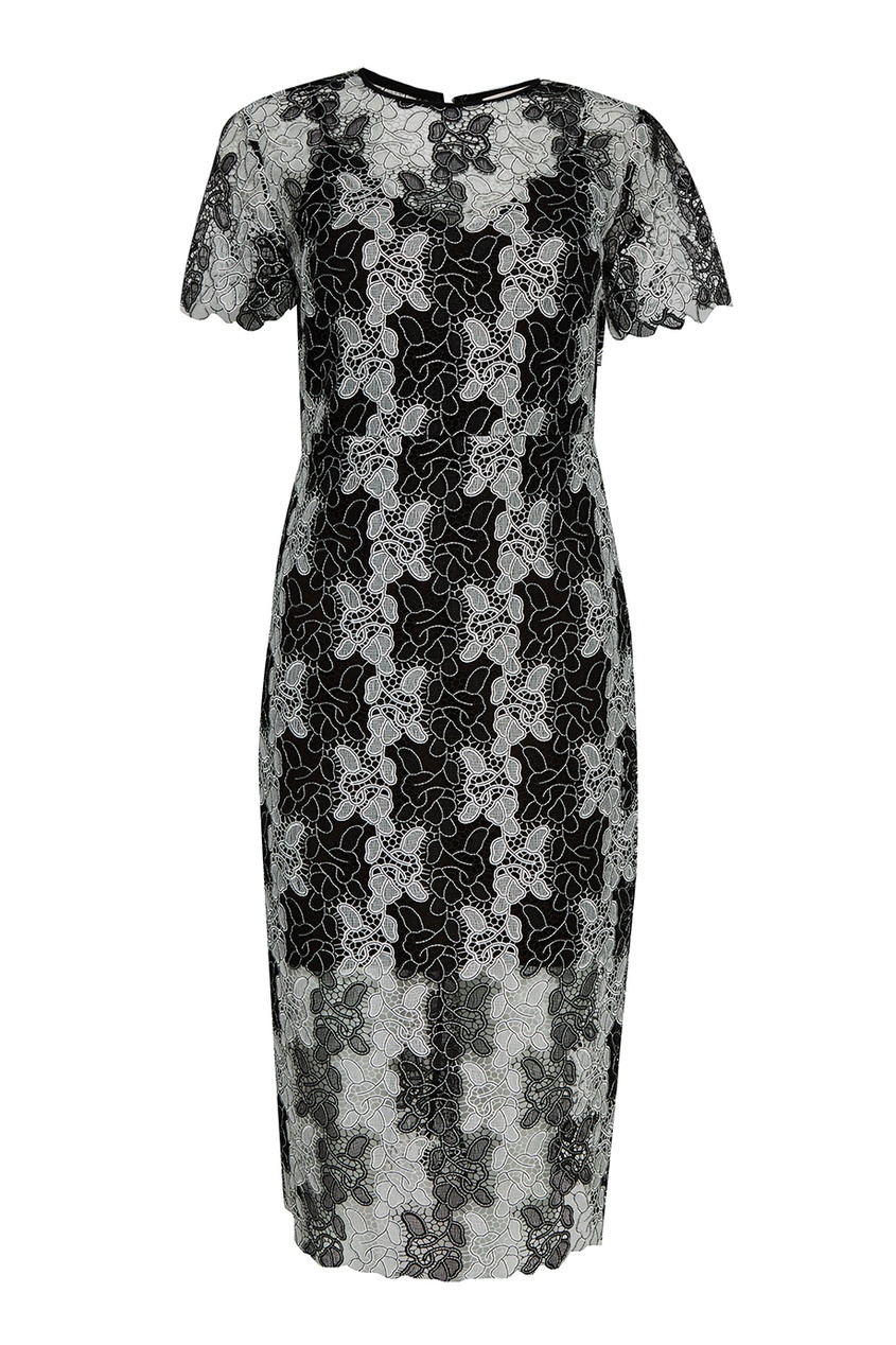 фото Кружевное черно-белое платье diane von furstenberg
