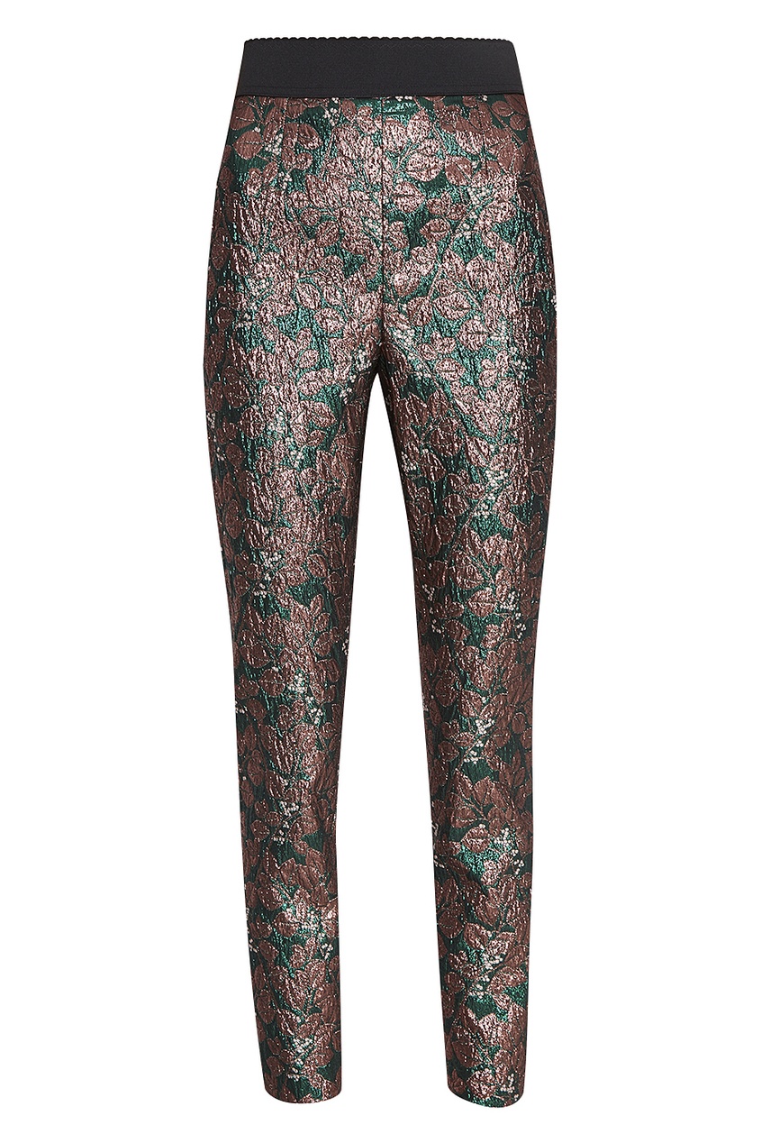 фото Жаккардовые брюки с растительным узором Dolce&gabbana