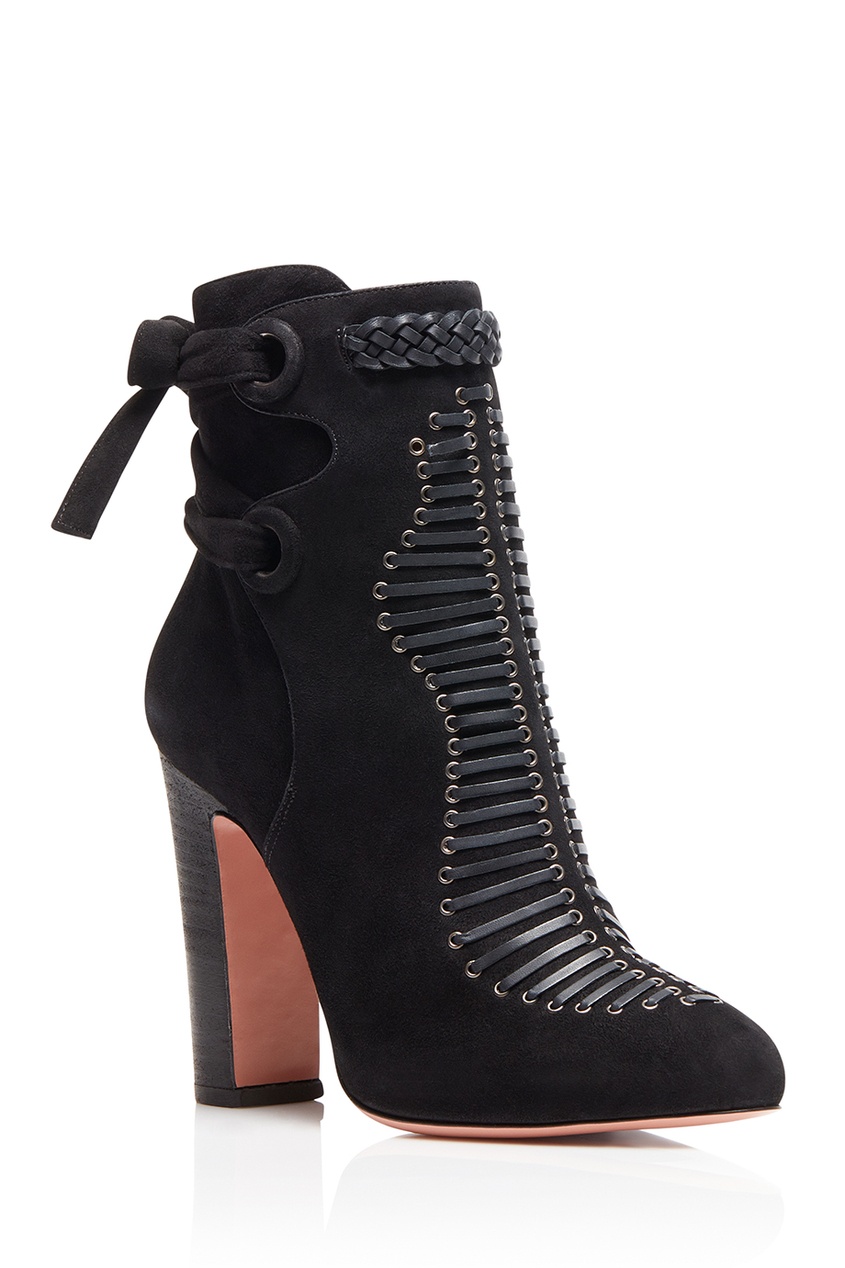 

Черные ботильоны Aquazzura x Claudia Schiffer Holland Park Bootie 105, Черный