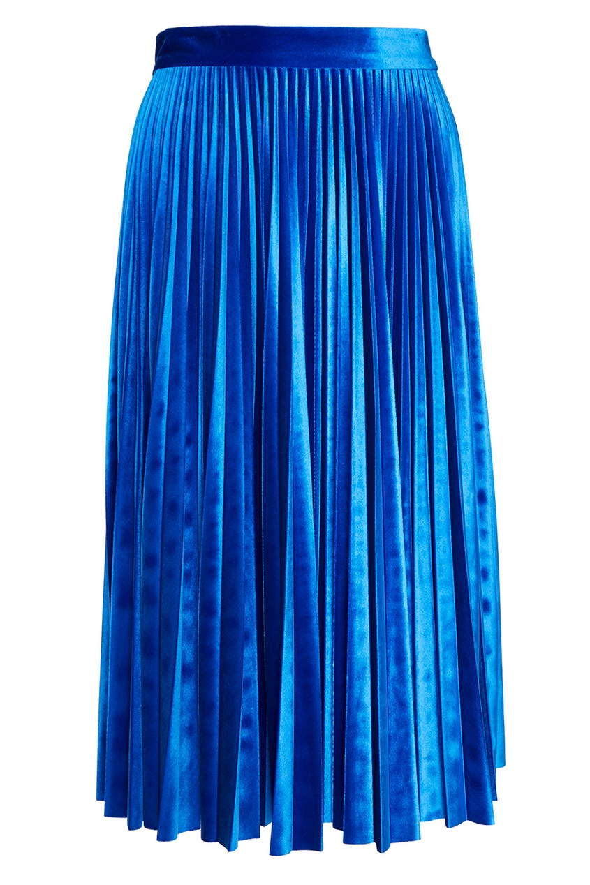 Синяя юбка плиссе