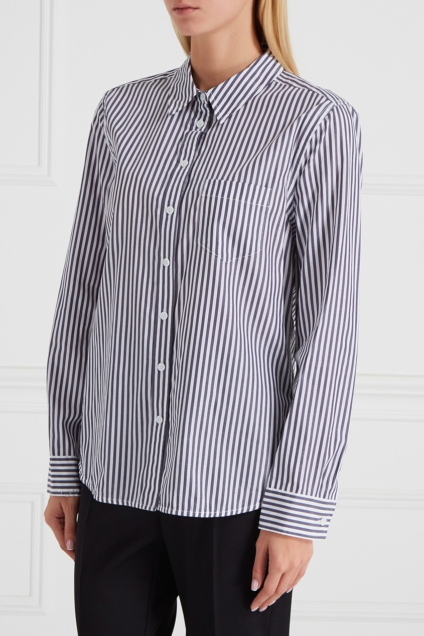 Полосатая рубашка с принтом