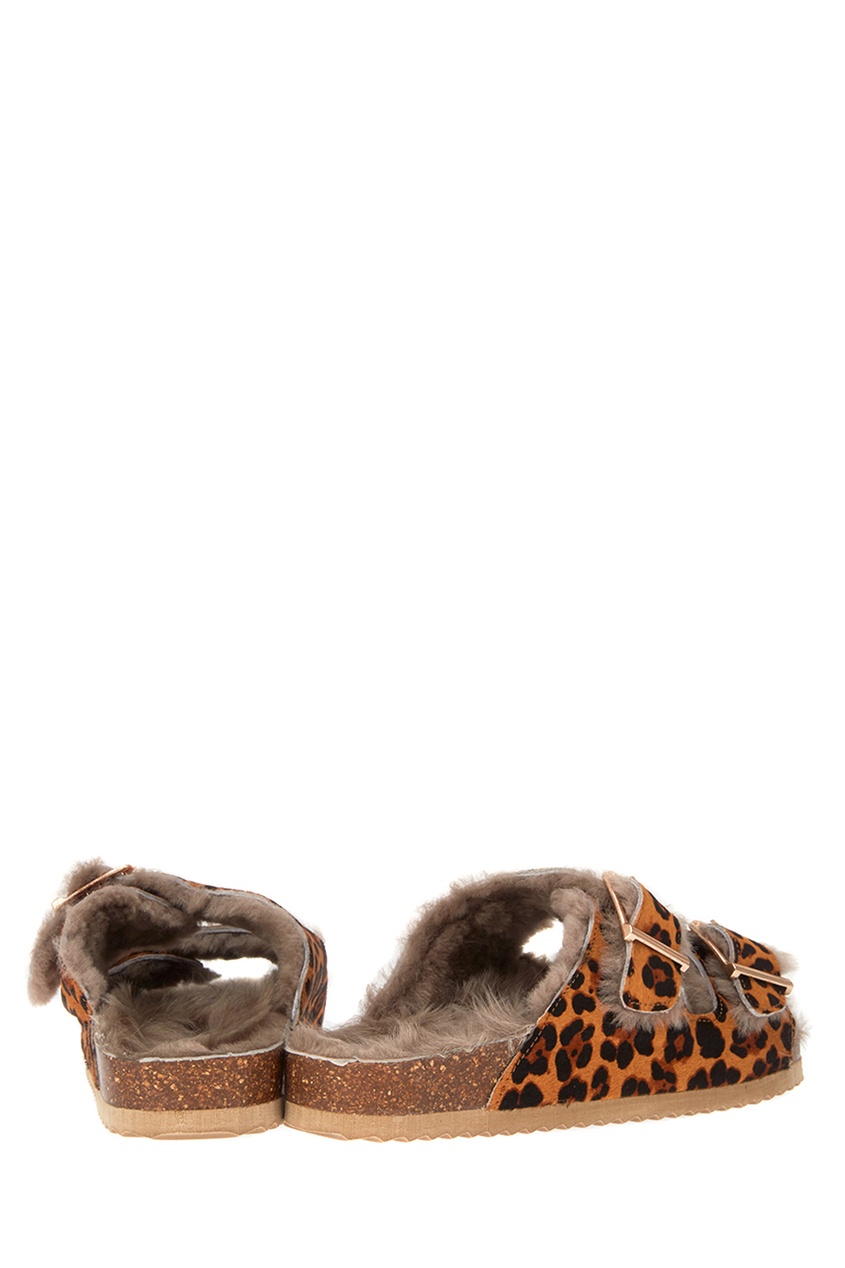 фото Леопардовые сандалии с мехом colors of california