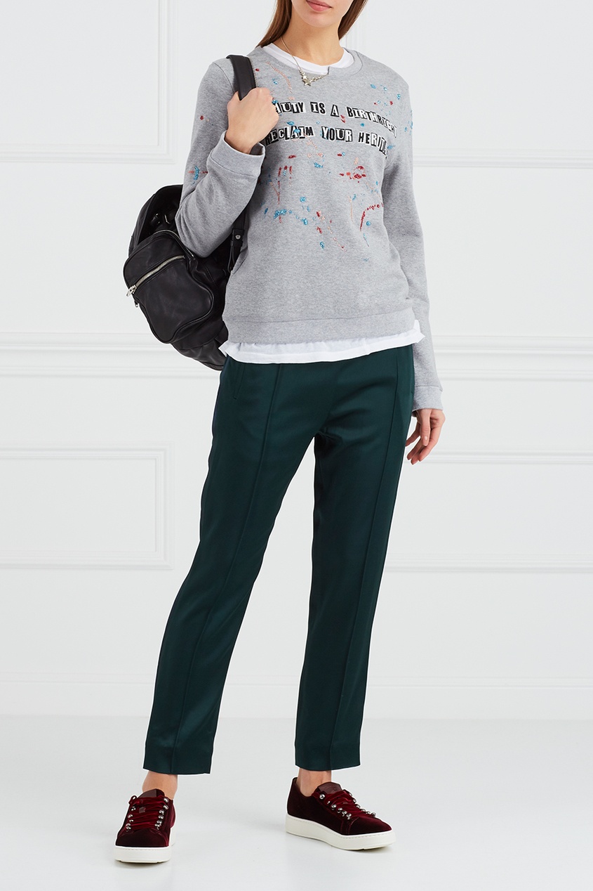 Свитшот с принтом и цепочкой