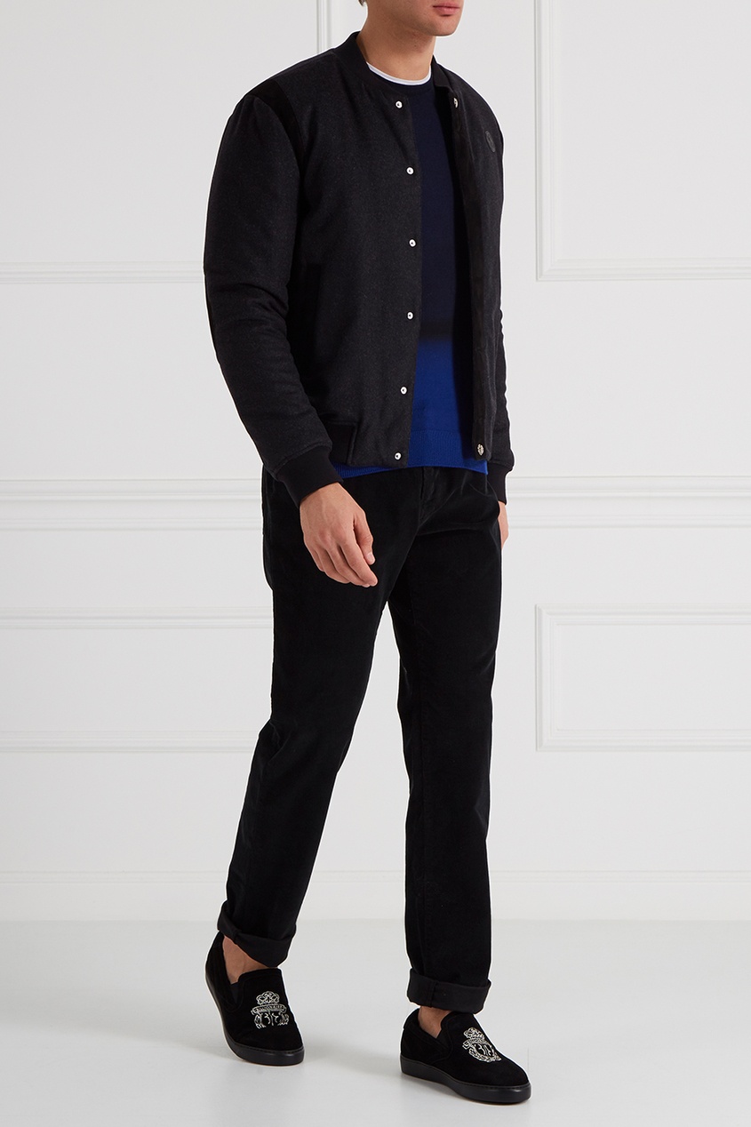 Черные слипоны с мехом