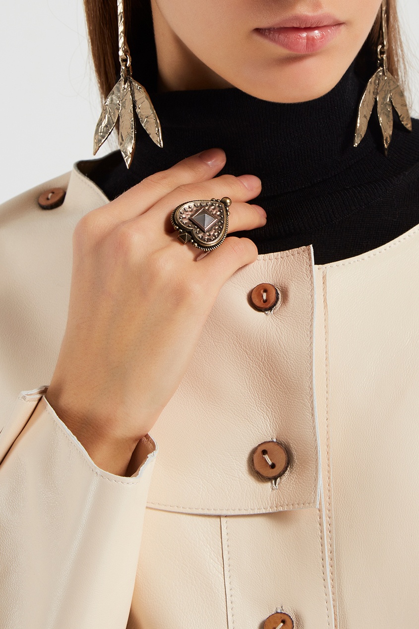 Кольцо-сердце из латуни