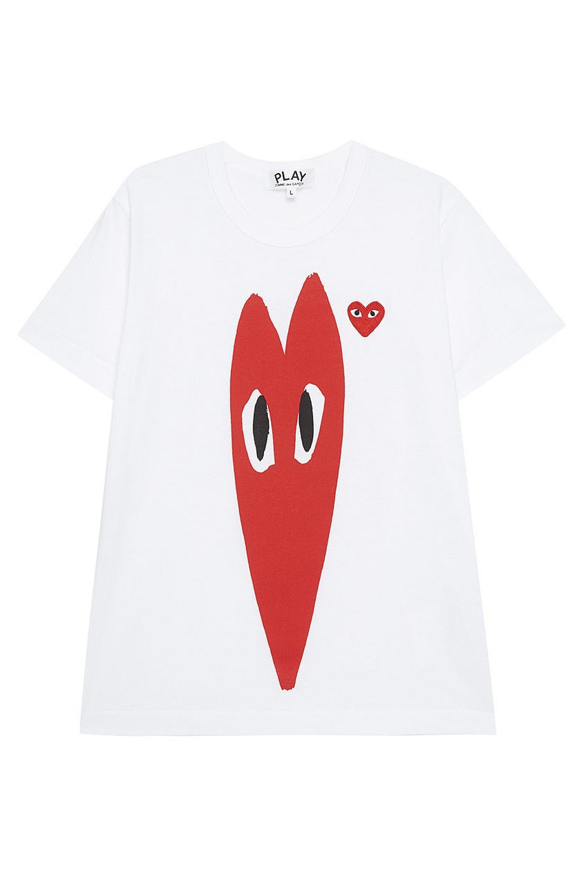 фото Хлопковая футболка с сердцами comme des garçons play
