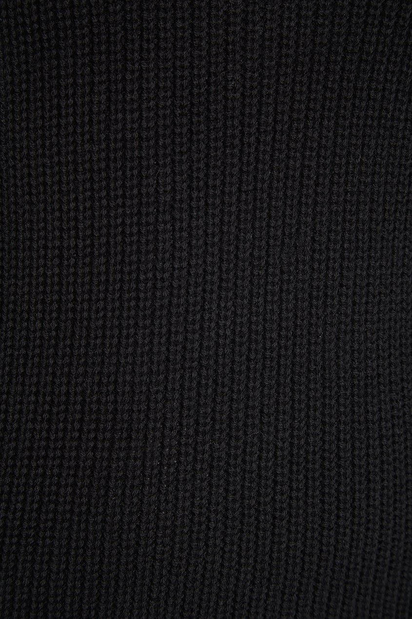 фото Черное вязаное платье с воланом self-portrait
