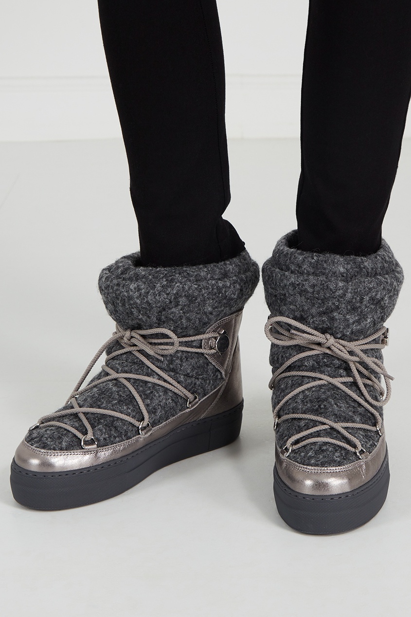 фото Ботинки-луноходы из шерсти и кожи ynaff moncler