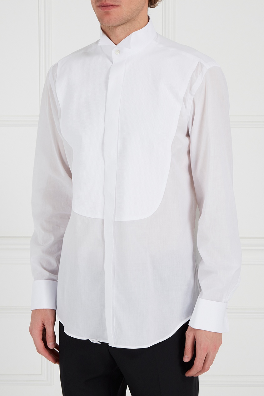 фото Белая сорочка с потайной застежкой Canali