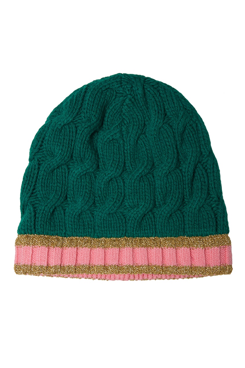 фото Зеленая шапка из шерсти и кашемира gucci