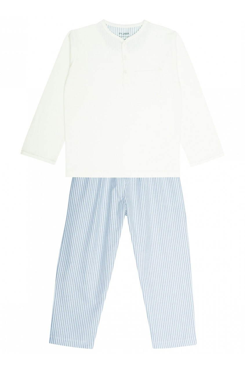 фото Хлопковая пижама с брюками в полоску bonpoint