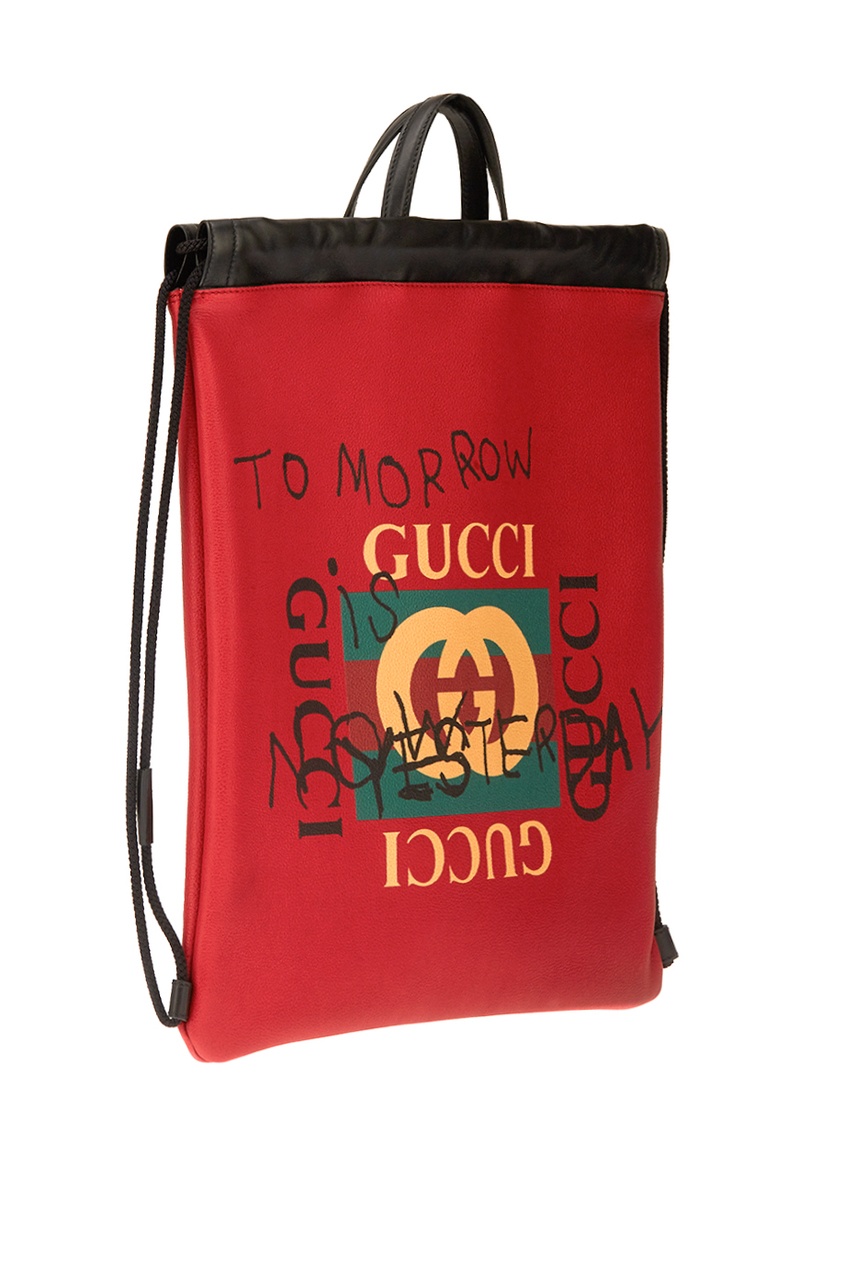 фото Красный кожаный рюкзак coco capitan gucci