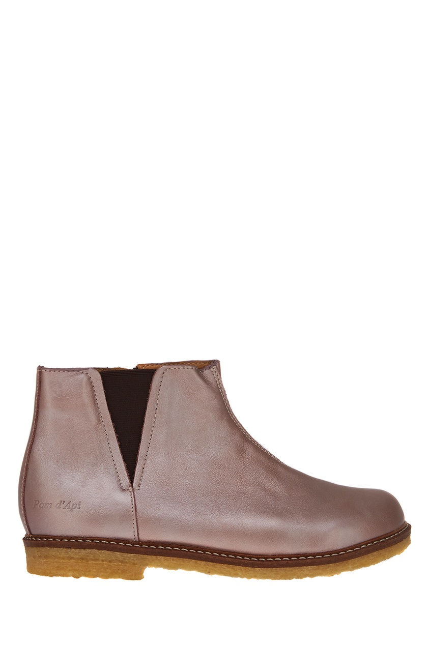 Розовые ботинки из металлизированной кожи