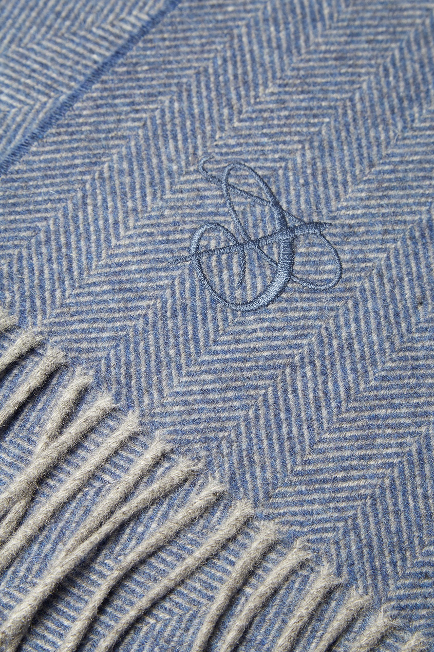 фото Голубой шарф из кашемира canali