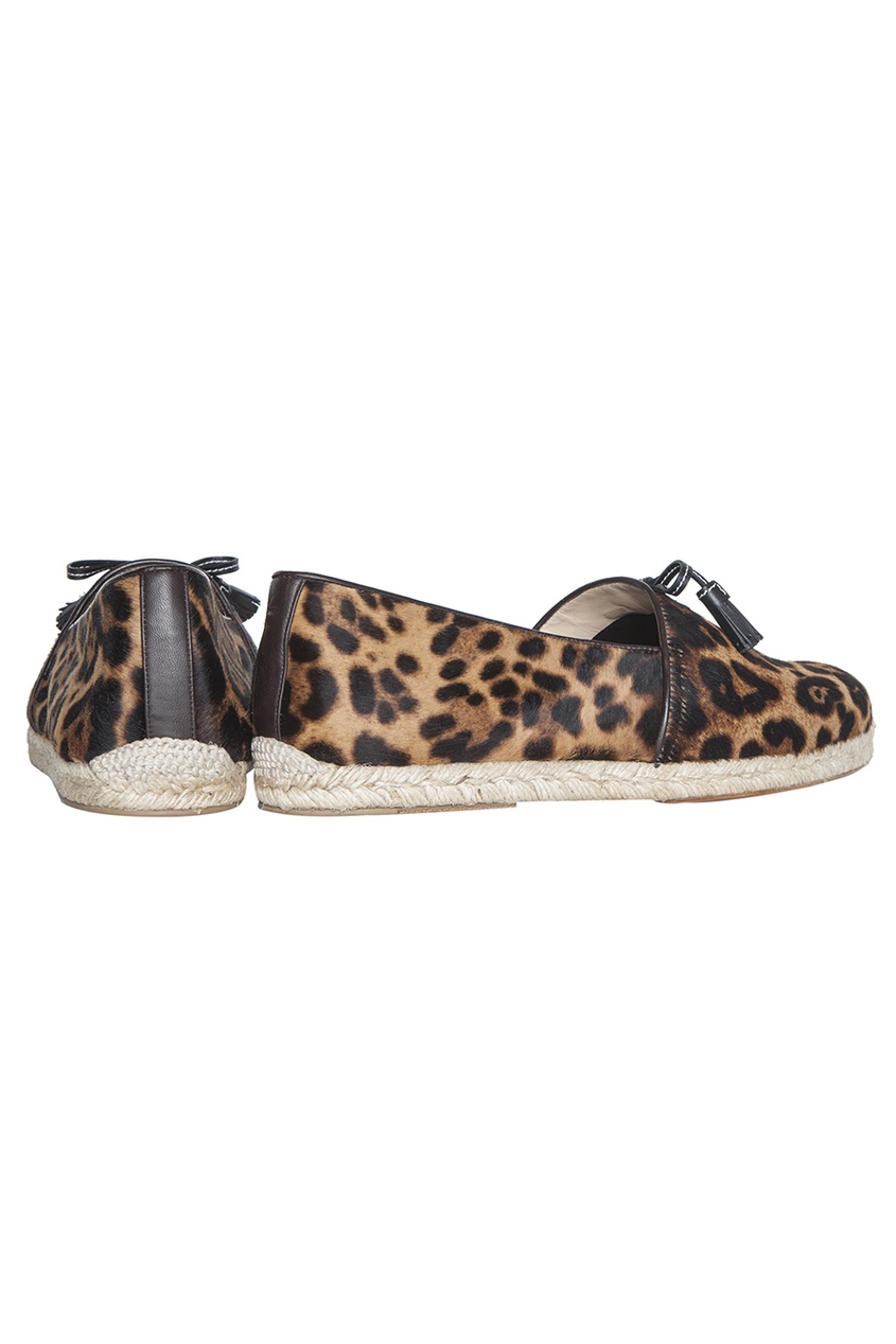 фото Кожаные эспадрильи Papiounet Flat Pony Leopard Luxor/Rope Christian louboutin