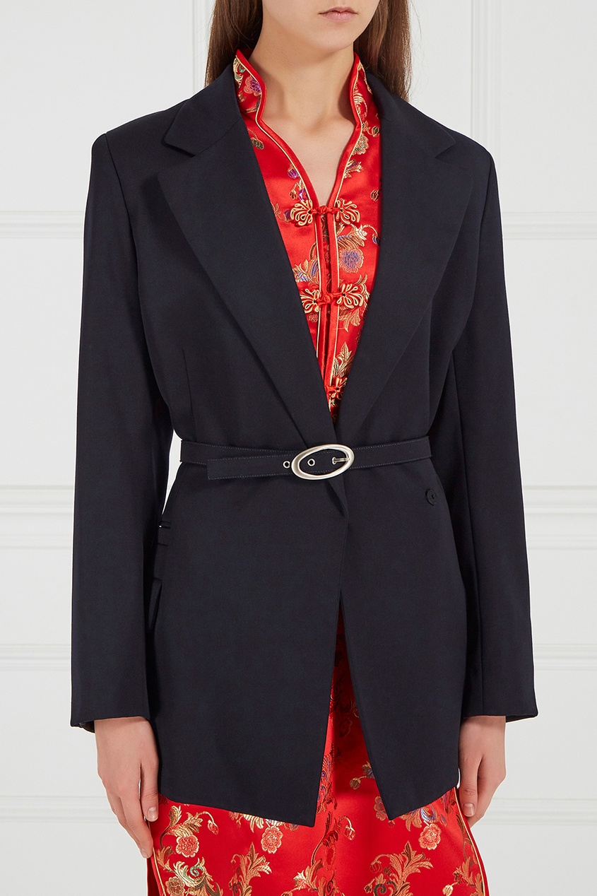 Черный двубортный жакет