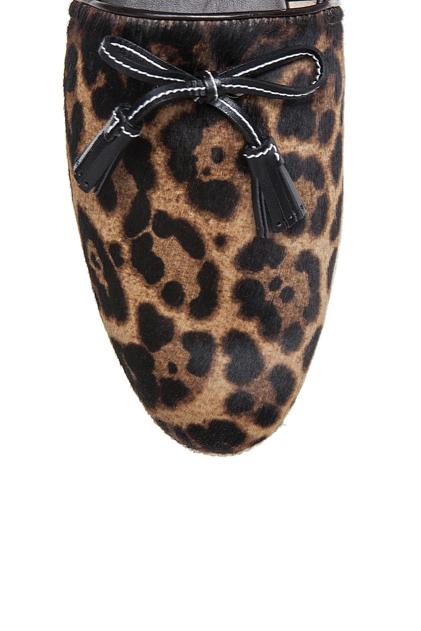 фото Кожаные эспадрильи Papiounet Flat Pony Leopard Luxor/Rope Christian louboutin