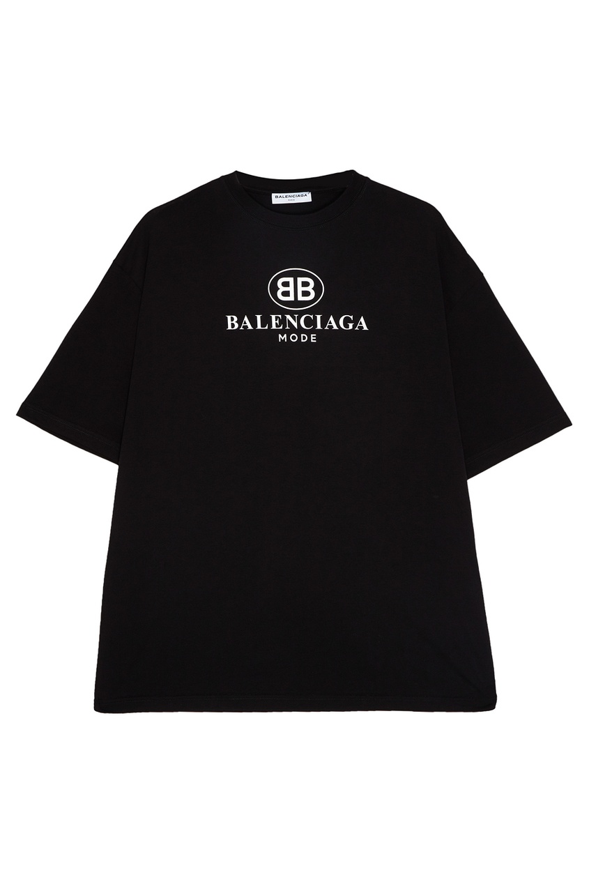 фото Черная футболка с принтом Balenciaga