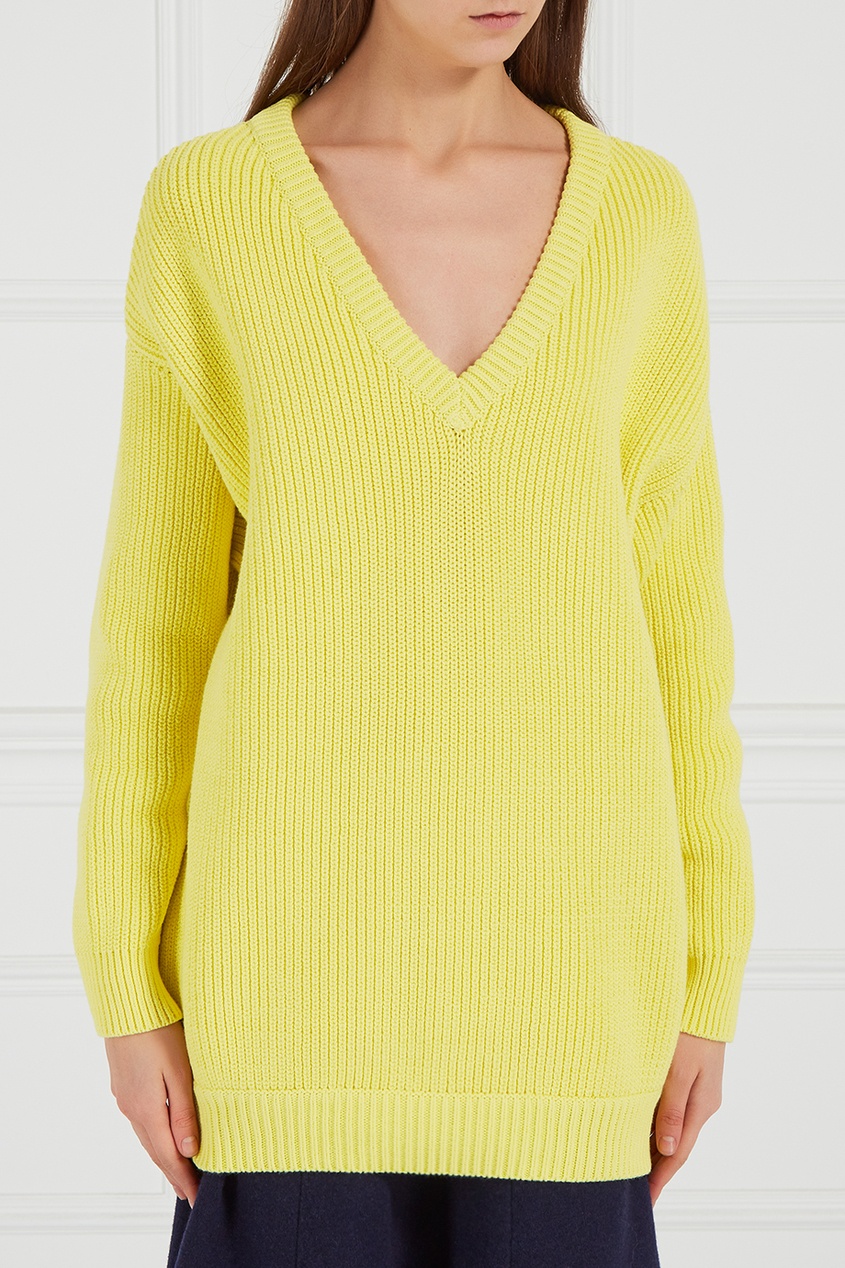 фото Желтый хлопковый пуловер balenciaga