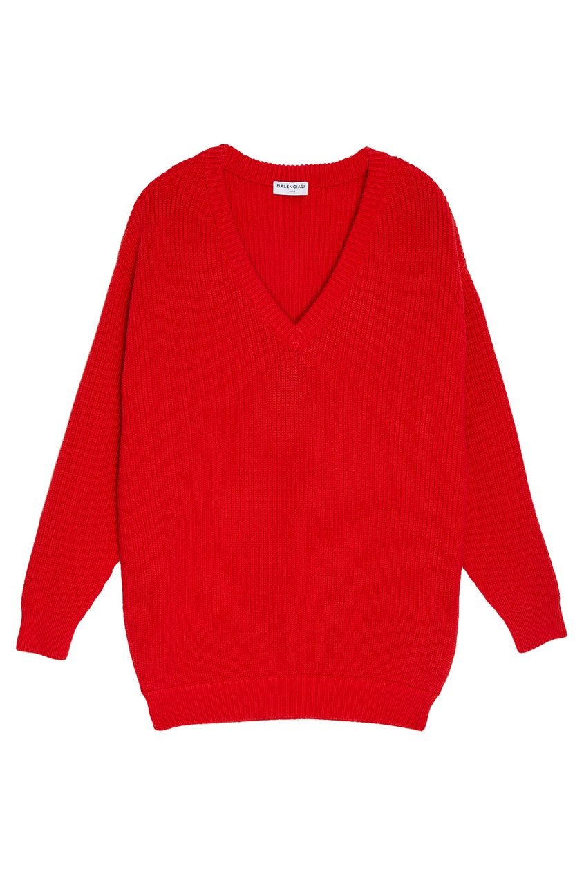 фото Красный хлопковый пуловер Balenciaga