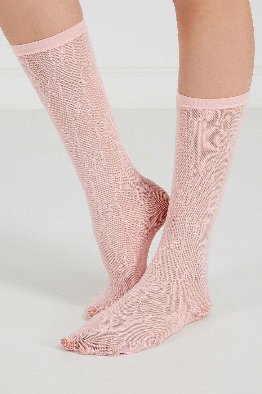 фото Розовые сетчатые носки gucci
