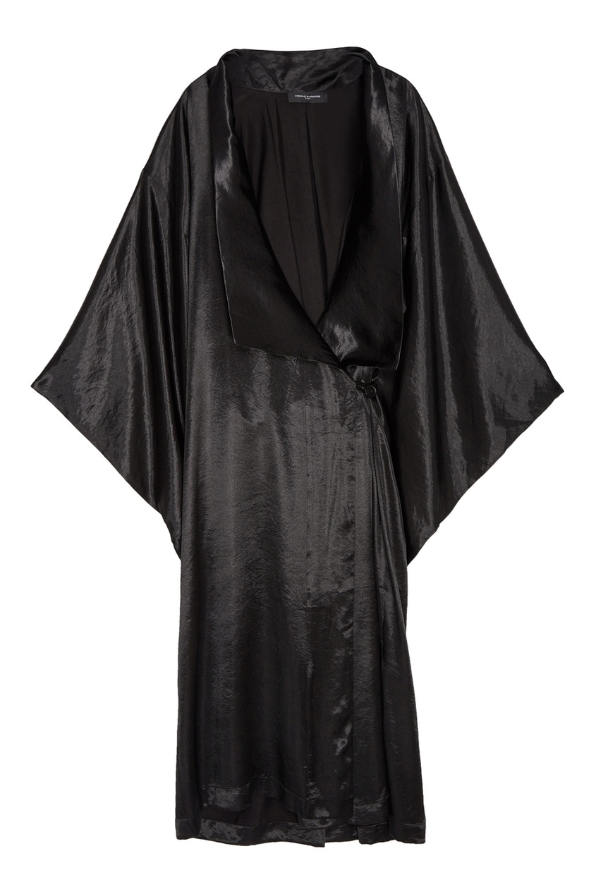 фото Черное кимоно из атласа cyrille gassiline base