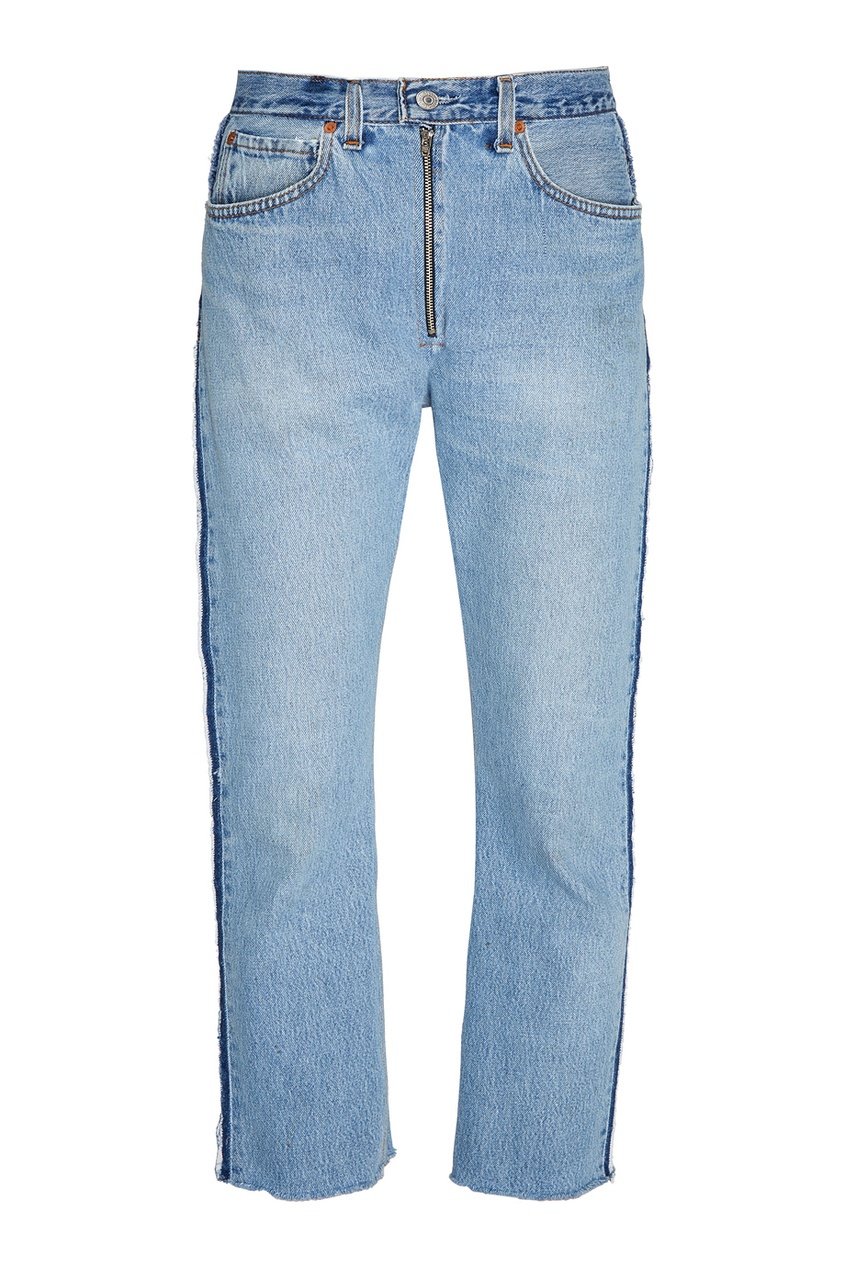 фото Голубые джинсы с необработанными срезами re/done