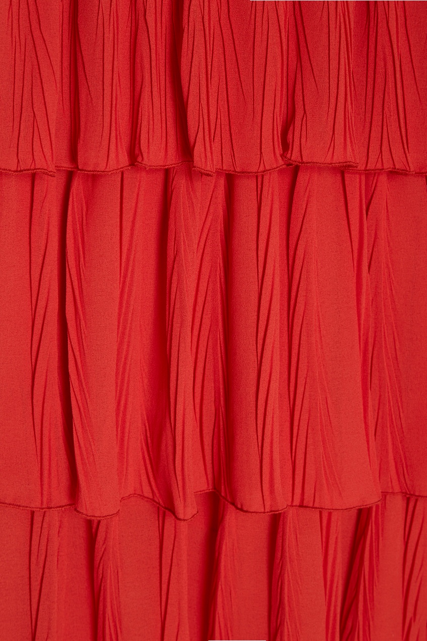 фото Драпированное красное платье с воланами see by chloé
