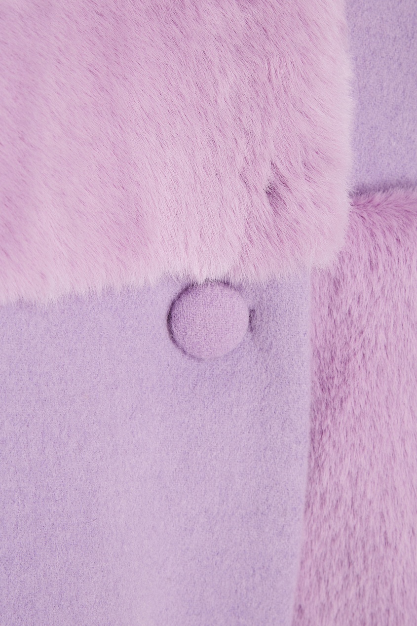 фото Фиолетовое пальто с меховой отделкой rocket x lunch