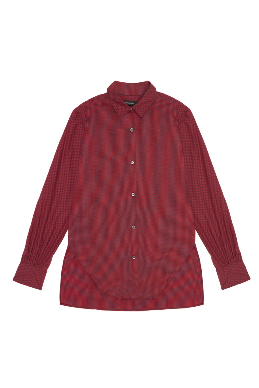 фото Бордовая рубашка из хлопка isabel marant