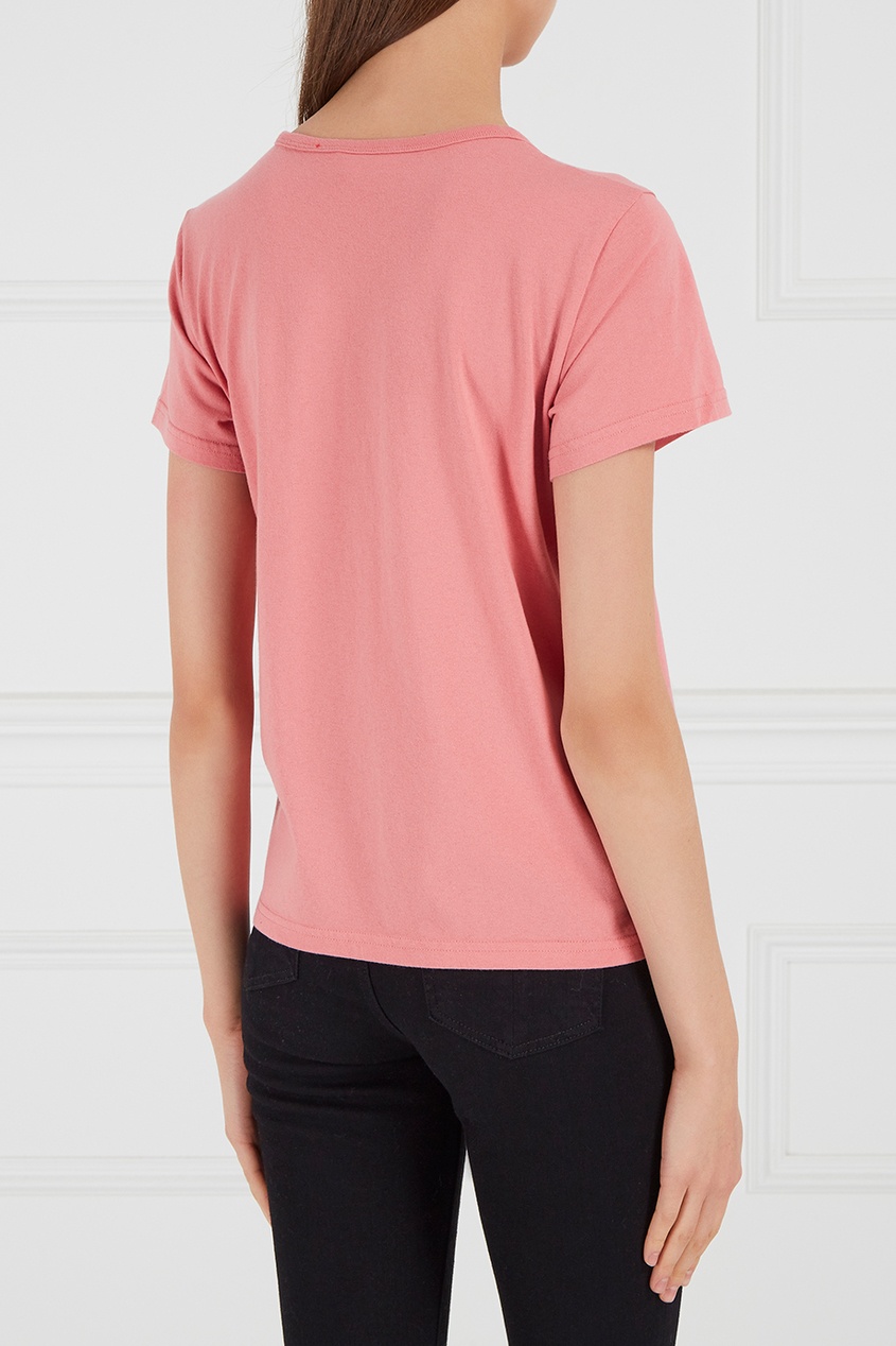 фото Розовая футболка с принтом и логотипом marc jacobs (the)