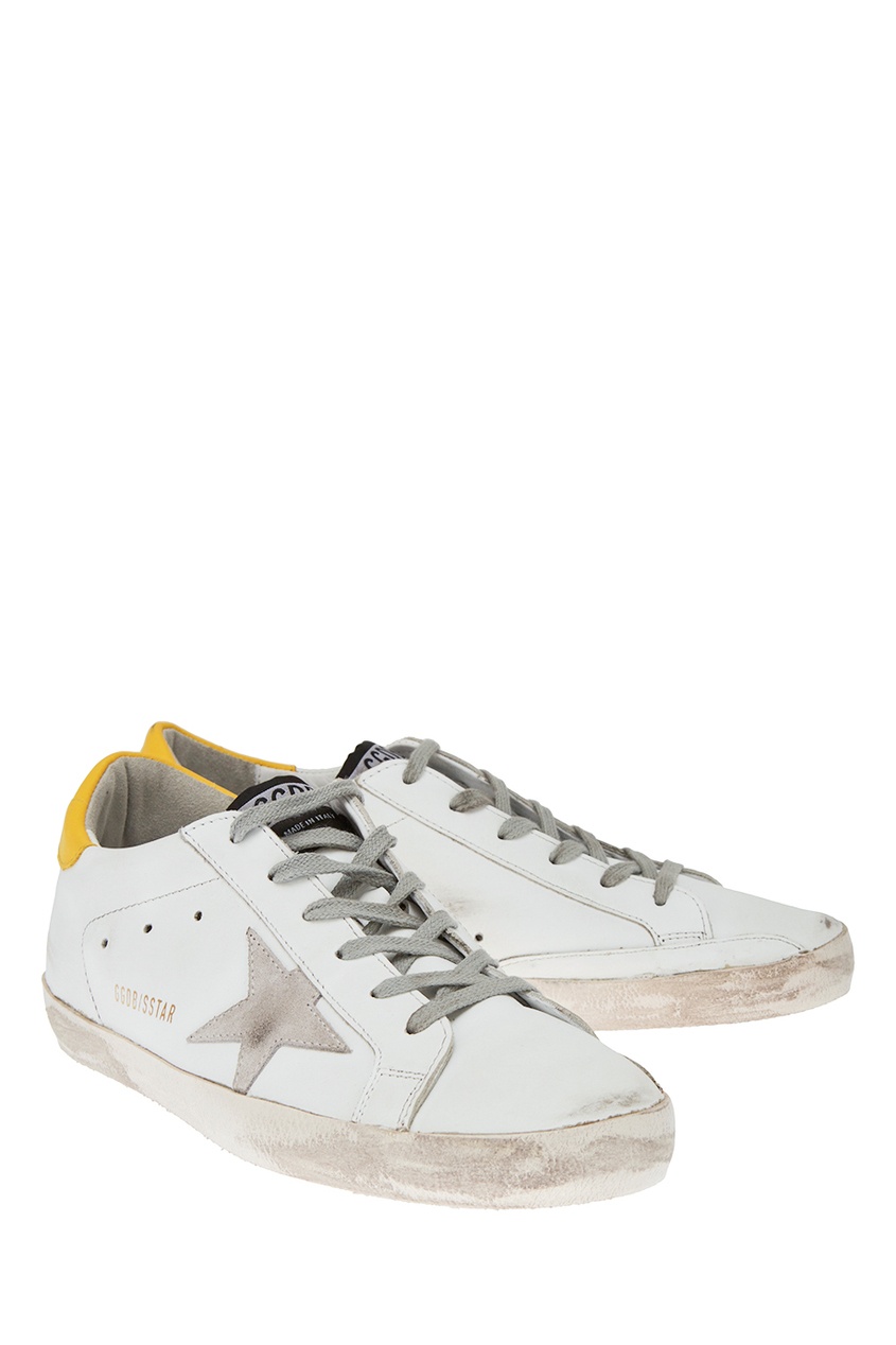 фото Кожаные кеды с яркой деталью superstar golden goose deluxe brand