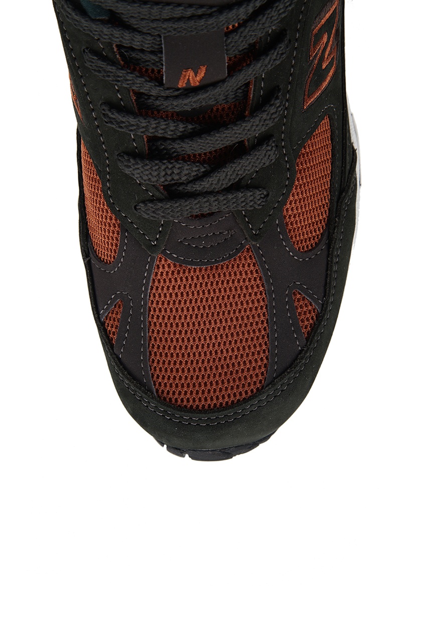 Темно-зеленые кроссовки из замши и текстиля №991