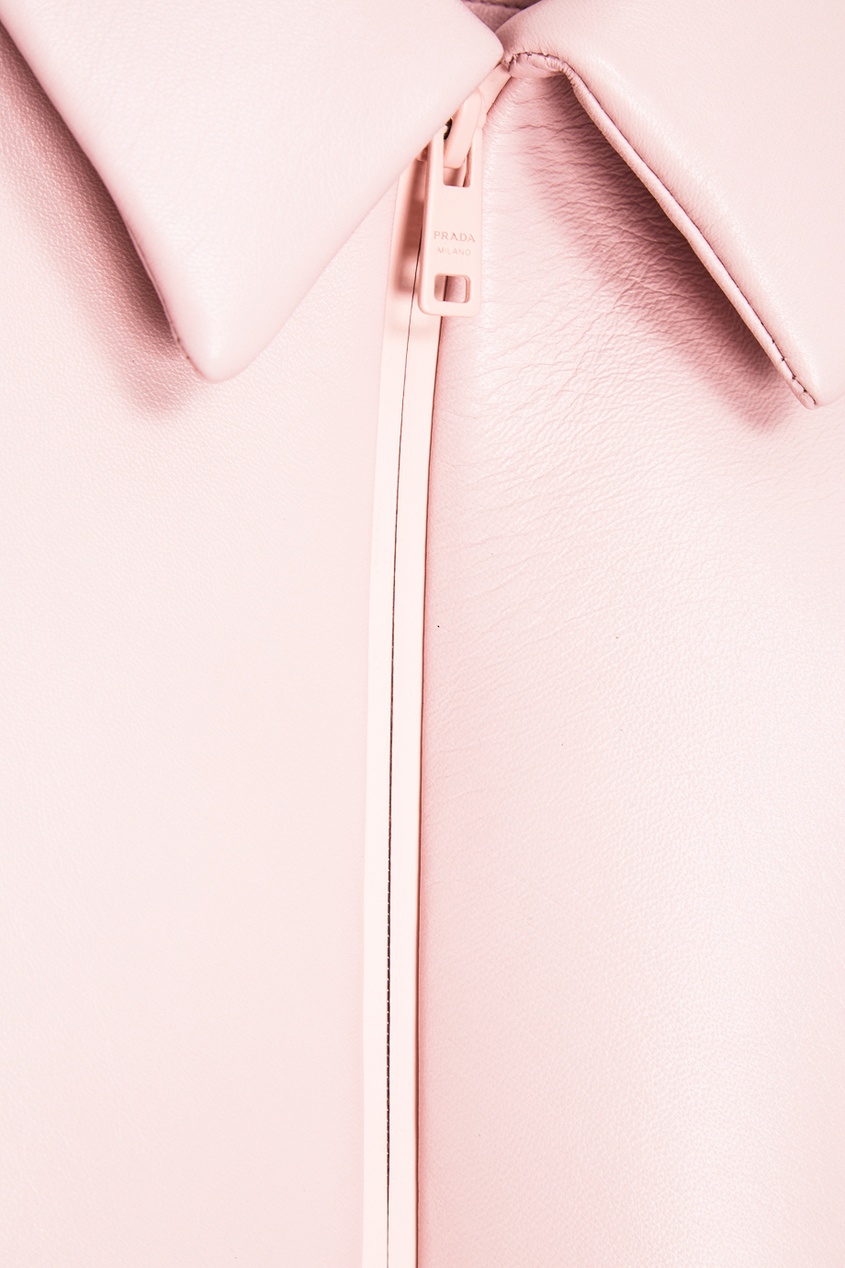 фото Розовая кожаная куртка prada