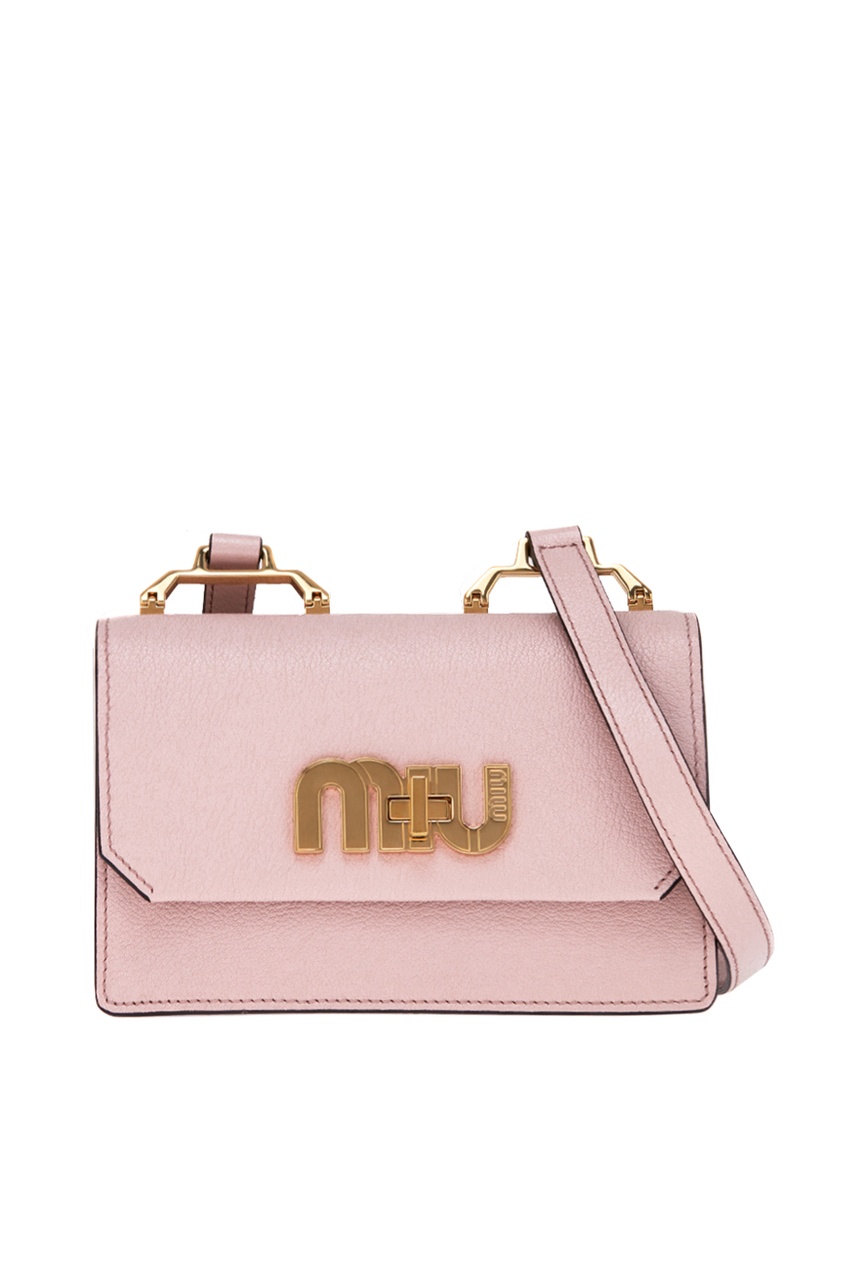 

Розовая сумка с логотипом Miu Logo, Розовый, Розовая сумка с логотипом Miu Logo