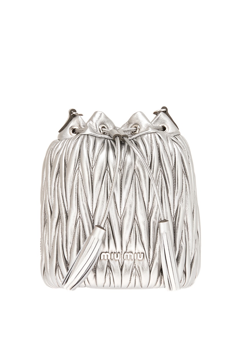 фото Серебристая сумка-торба Bucket Bag Miu miu