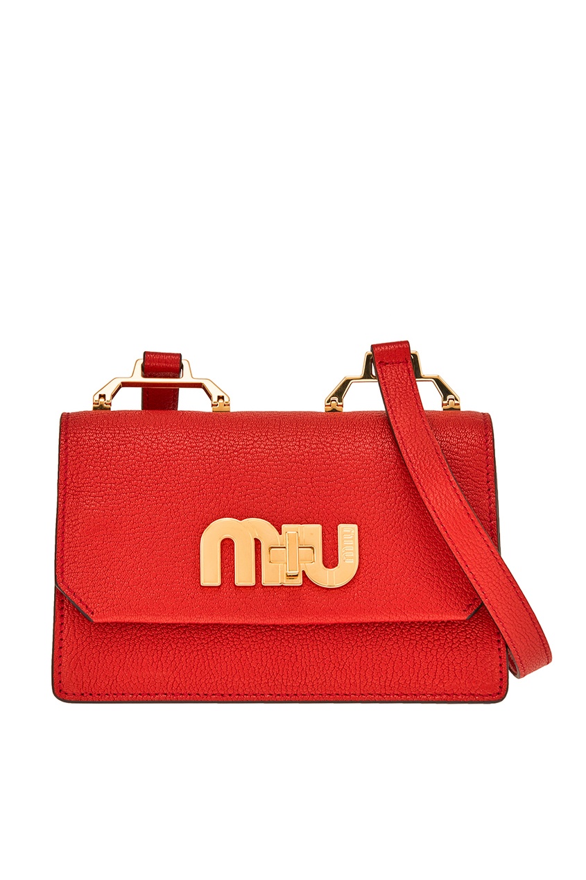 

Красная сумка с логотипом Miu Logo, Красный, Красная сумка с логотипом Miu Logo