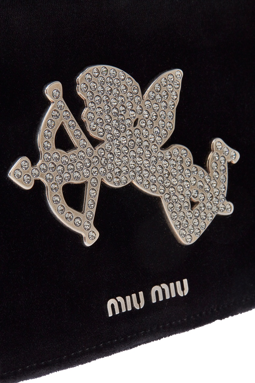 фото Бархатный клатч с ангелом Miu miu