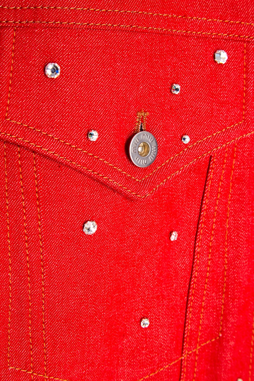 фото Красная куртка с кристаллами miu miu