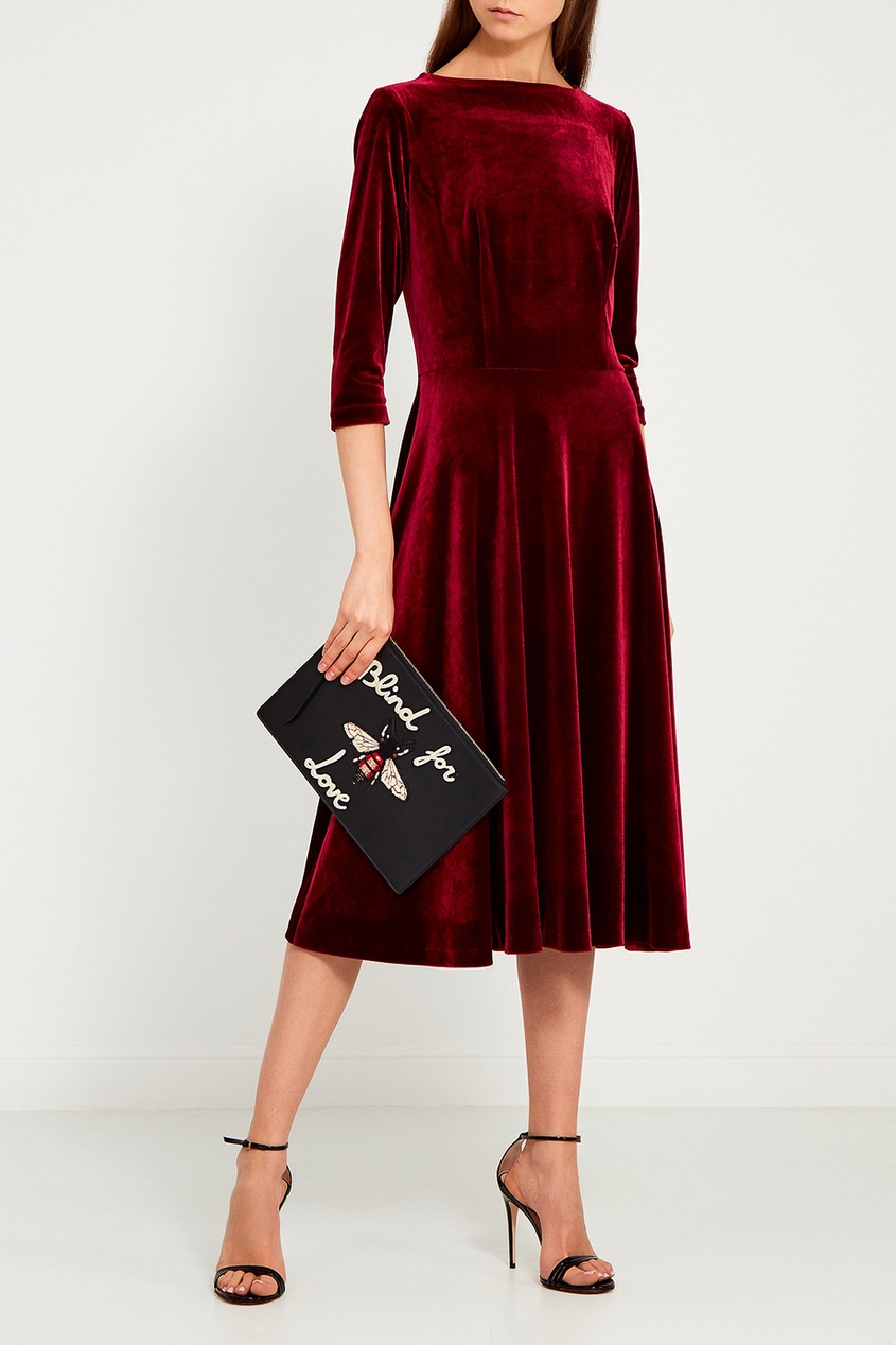 фото Бордовое платье из бархата ли-лу